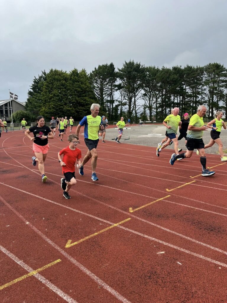 Carn Runners track night. Speed session training. Camborne and Redruth Running Club Near Me