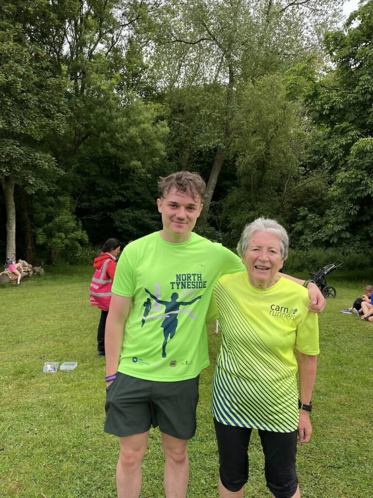 Margaret and Grandson at Parkrun Penrose