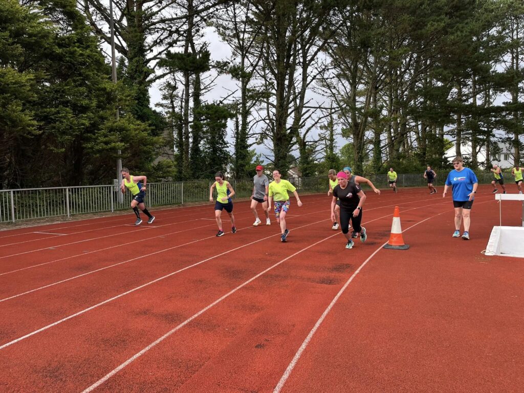 Carn Runners track night. Speed session training. Camborne and Redruth Running Club Near Me