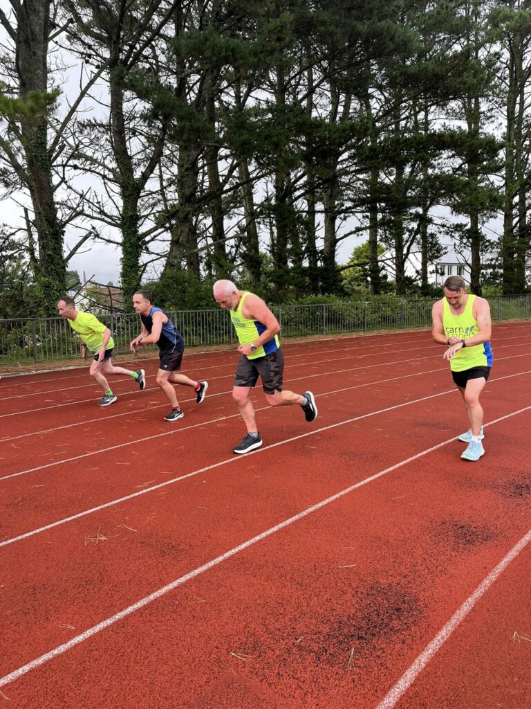 Carn Runners track night. Speed session training. Camborne and Redruth Running Club Near Me