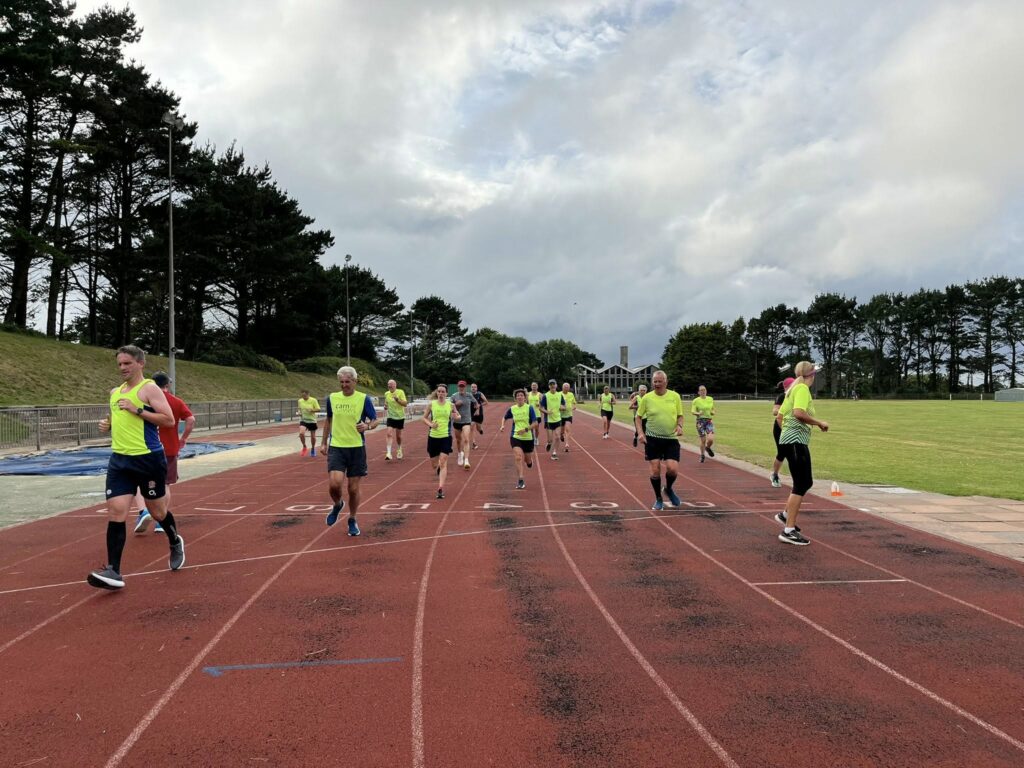 Carn Runners track night. Speed session training. Camborne and Redruth Running Club Near Me