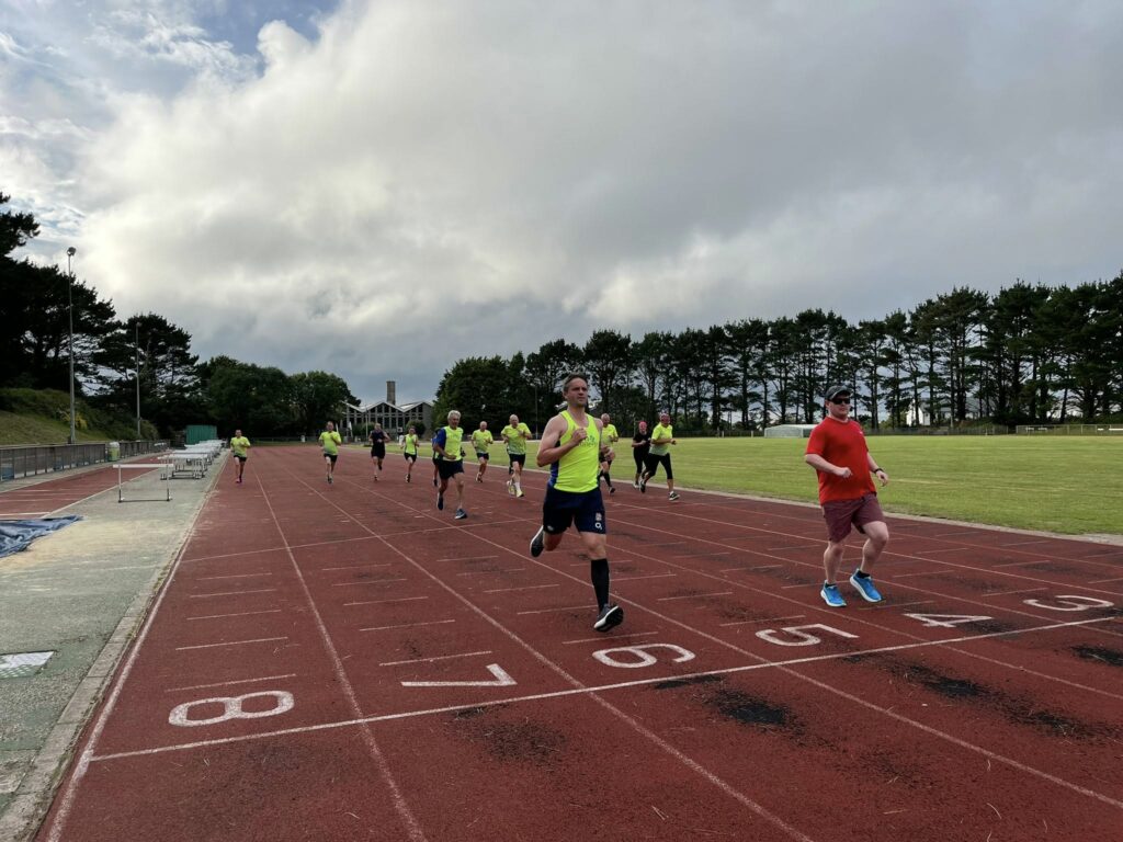 Carn Runners track night. Speed session training. Camborne and Redruth Running Club Near Me