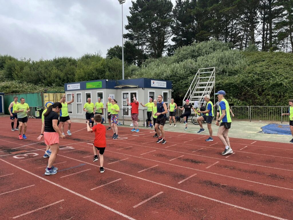 Carn Runners track night. Speed session training. Camborne and Redruth Running Club Near Me