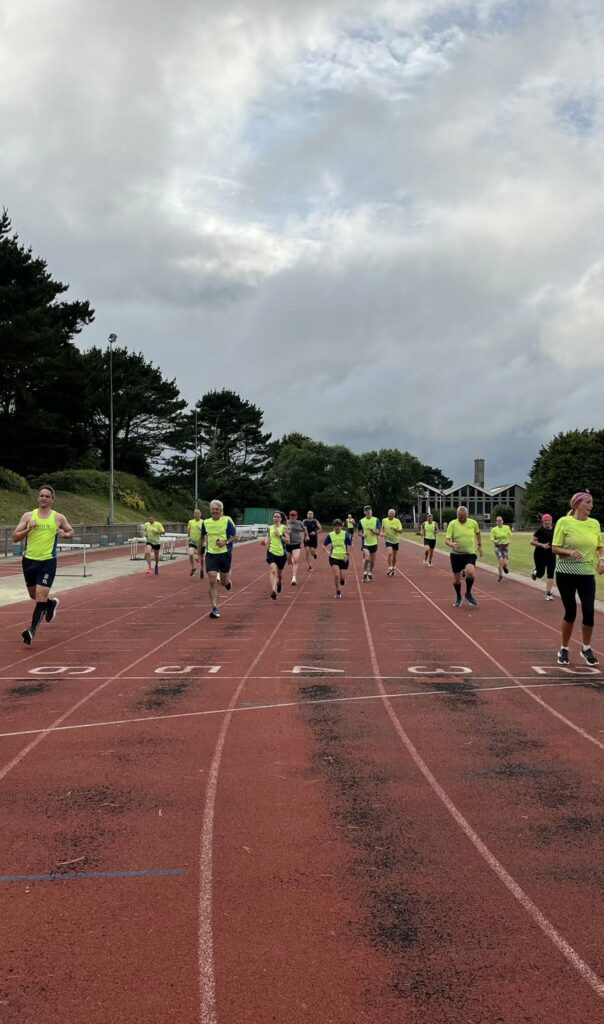 Carn Runners track night. Speed session training. Camborne and Redruth Running Club Near Me