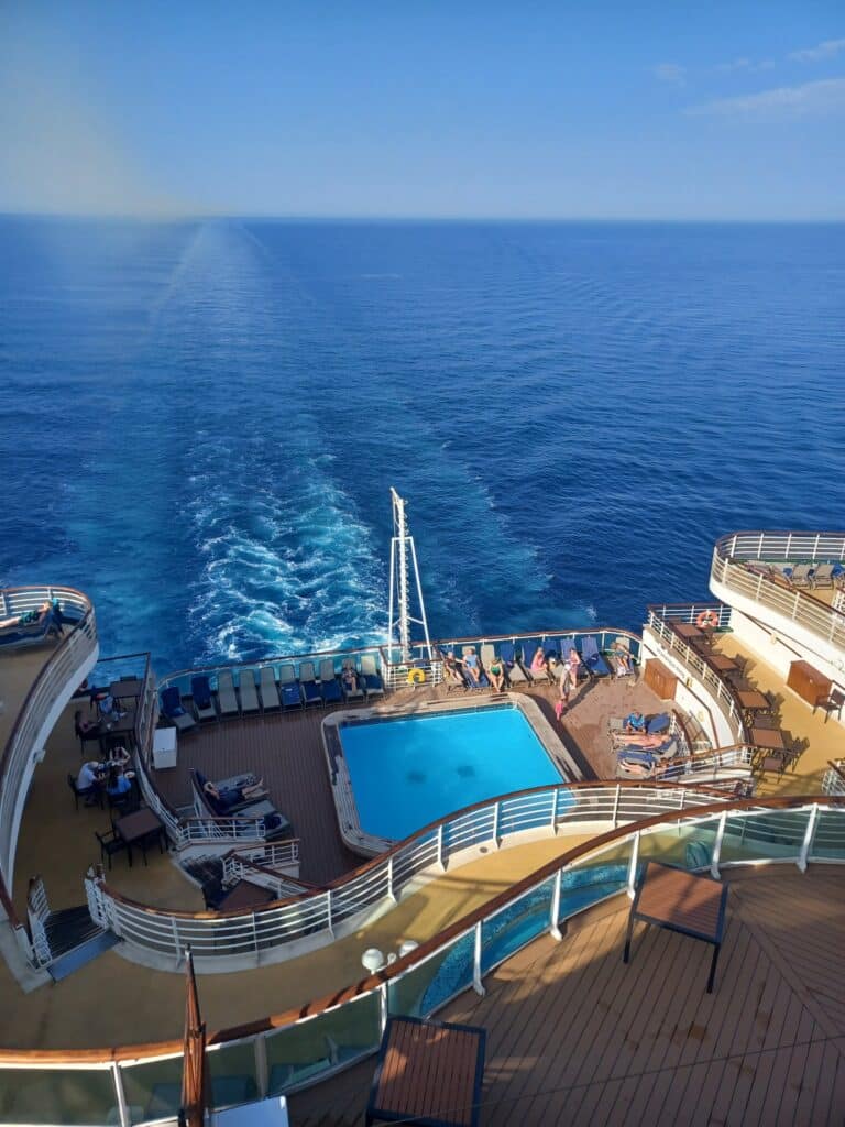 Claire running on cruise ship