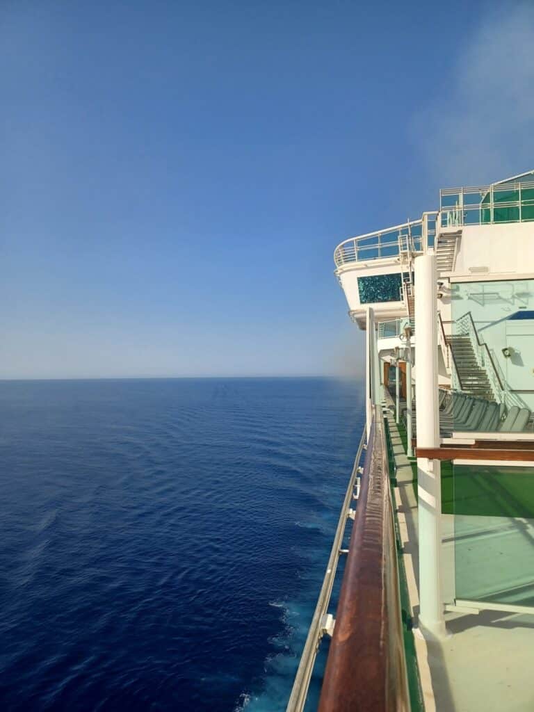 Claire running on cruise ship