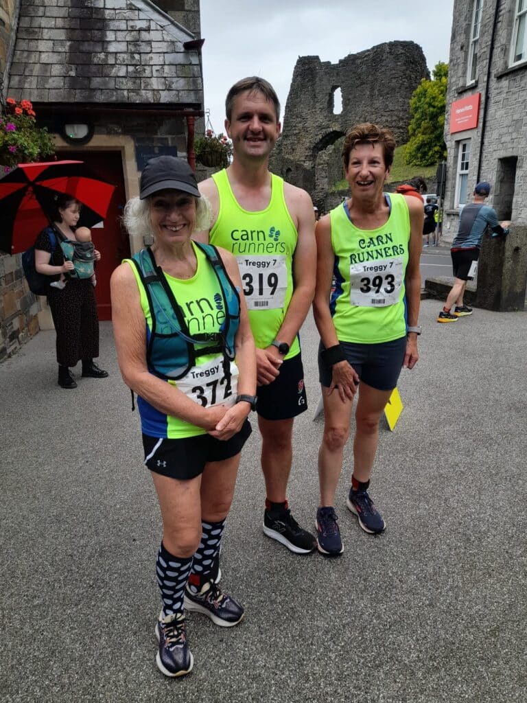 Carn Runners team at the Treggy 7 race in Launceston, Cornwall