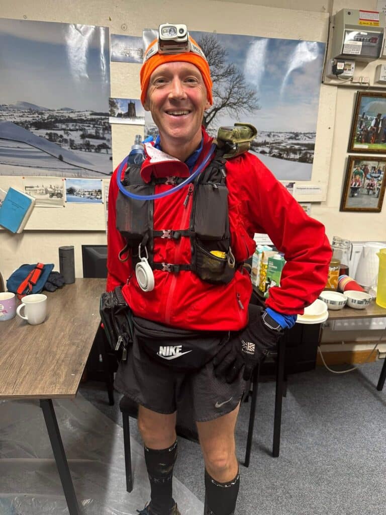 Steve running in the Peak District 100-mile ultramarathon