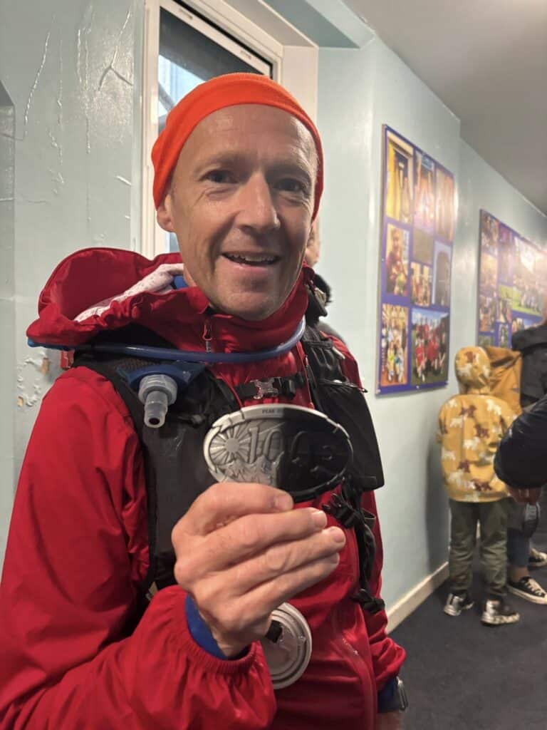 Steve running in the Peak District 100-mile ultramarathon