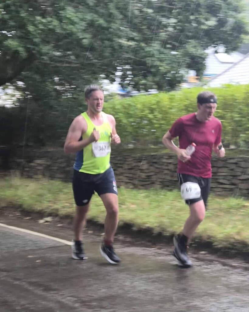 Carn Runners team at the Truro Half Marathon finish line in Cornwall