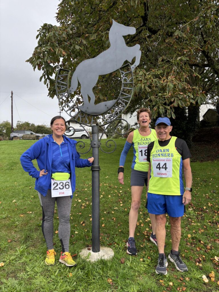 Carn Runners at the Warhorse 10K finish line in Cornwall
