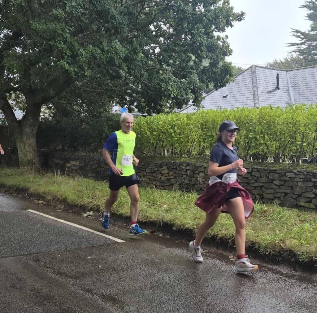 Carn Runners team at the Truro Half Marathon finish line in Cornwall