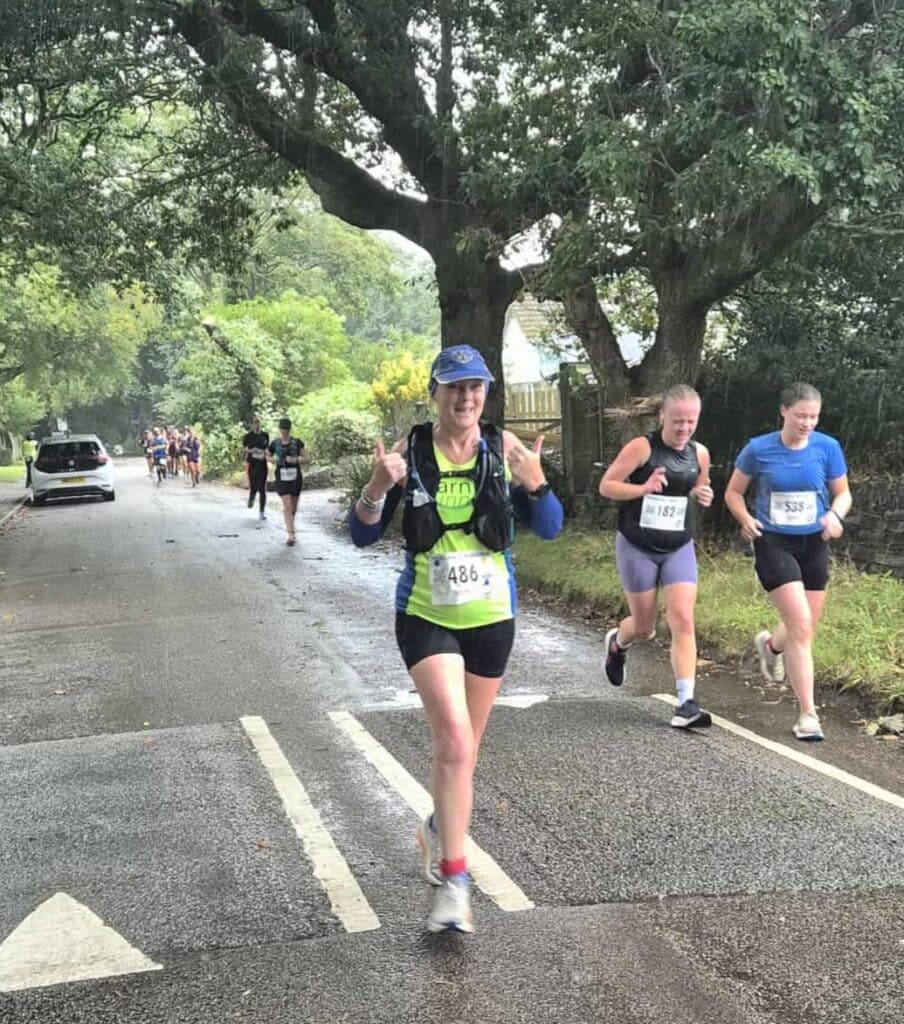 Carn Runners team at the Truro Half Marathon finish line in Cornwall