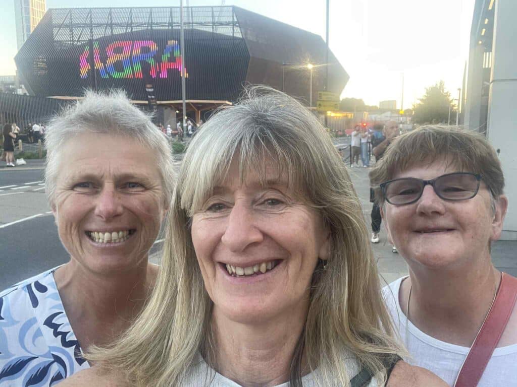 Ali, Sarah and Judy at Swim Serpentine 2-mile open water swim in London