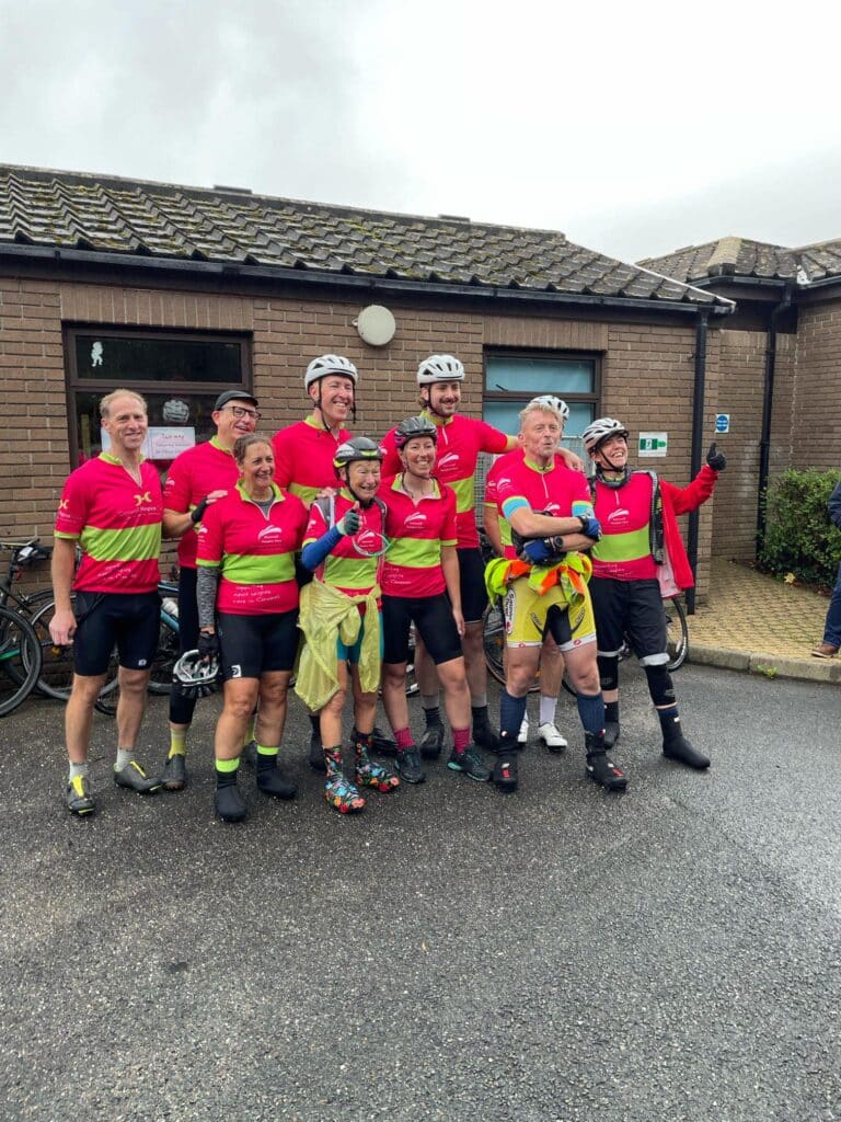 Janet cycling in Normandy on her charity ride