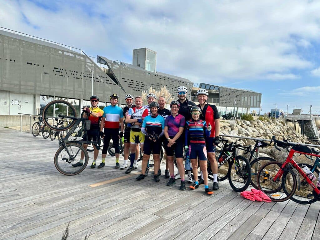 Janet cycling in Normandy on her charity ride