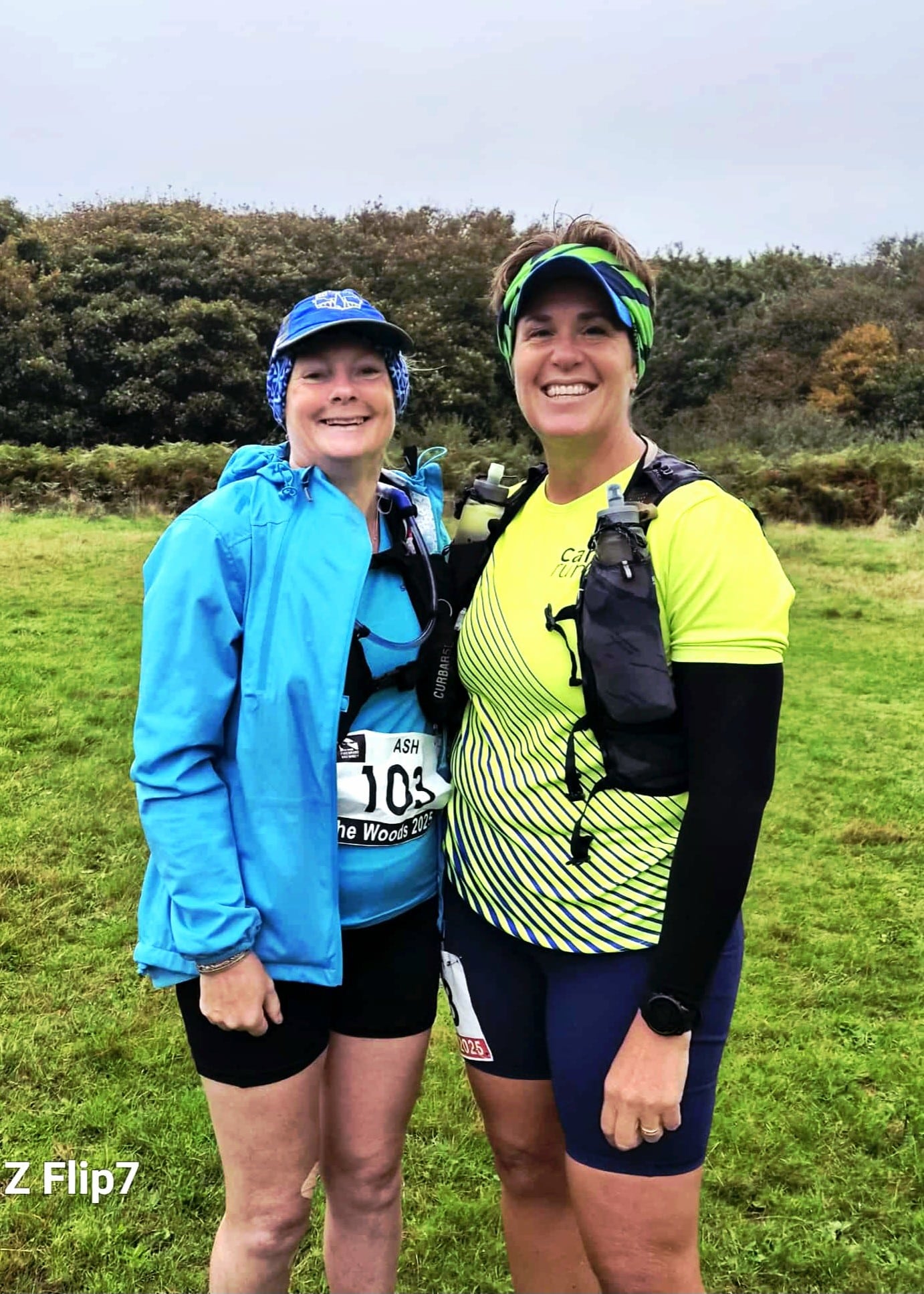 Carn Runners tackling The Woods endurance run in Tehidy Woods, Cornwall, in heavy rain