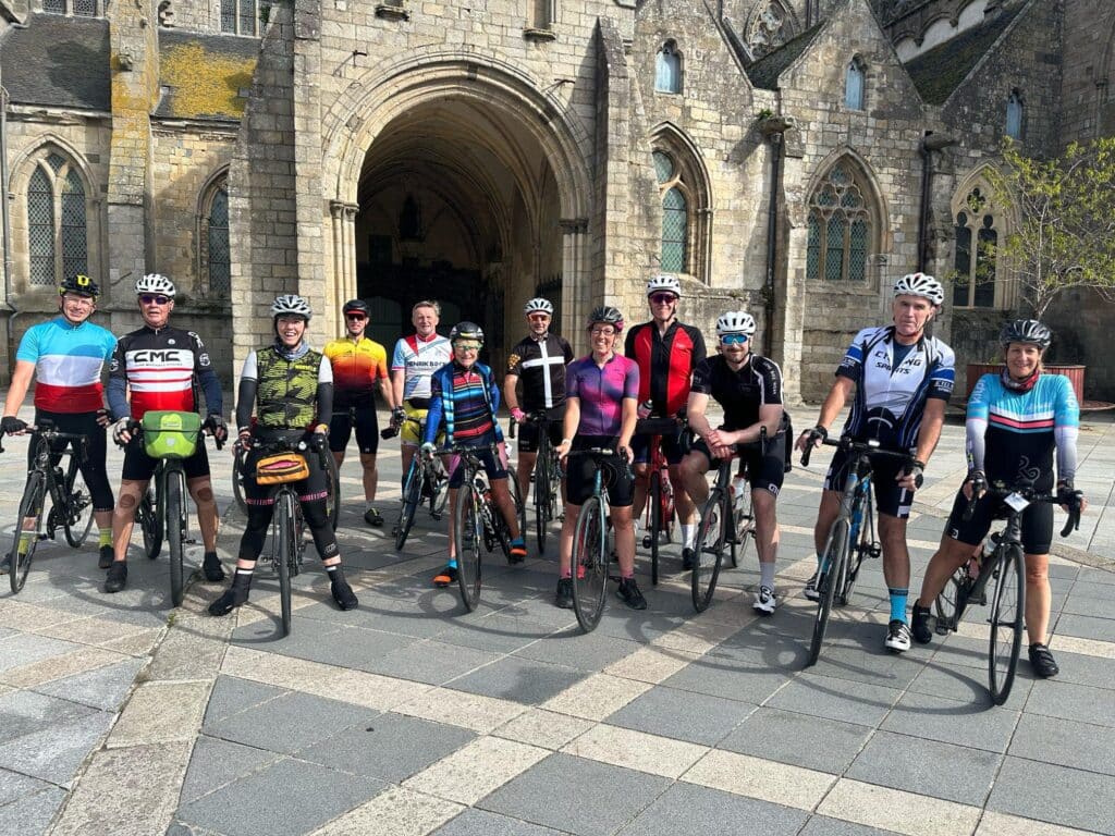 Janet cycling in Normandy on her charity ride