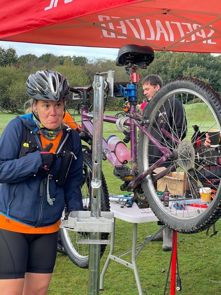 Linda and Lee with their medals after completing the Tour de Moor