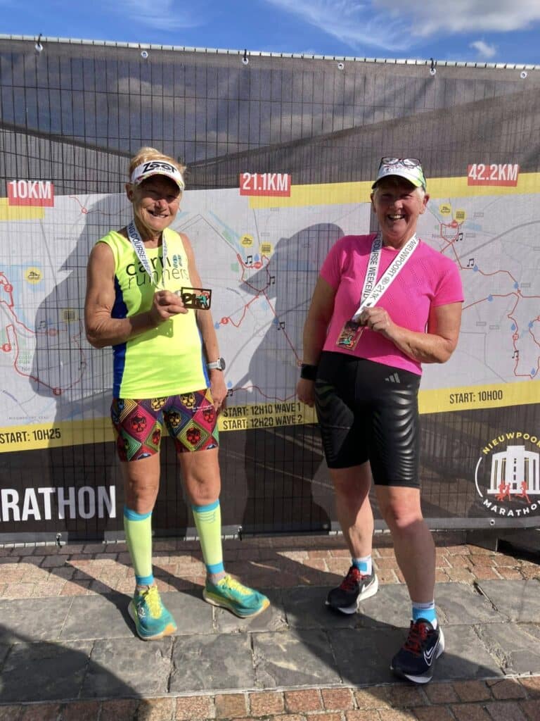 Janet competing in the Long Course Weekend Belgium triathlon and enjoying Belgian food