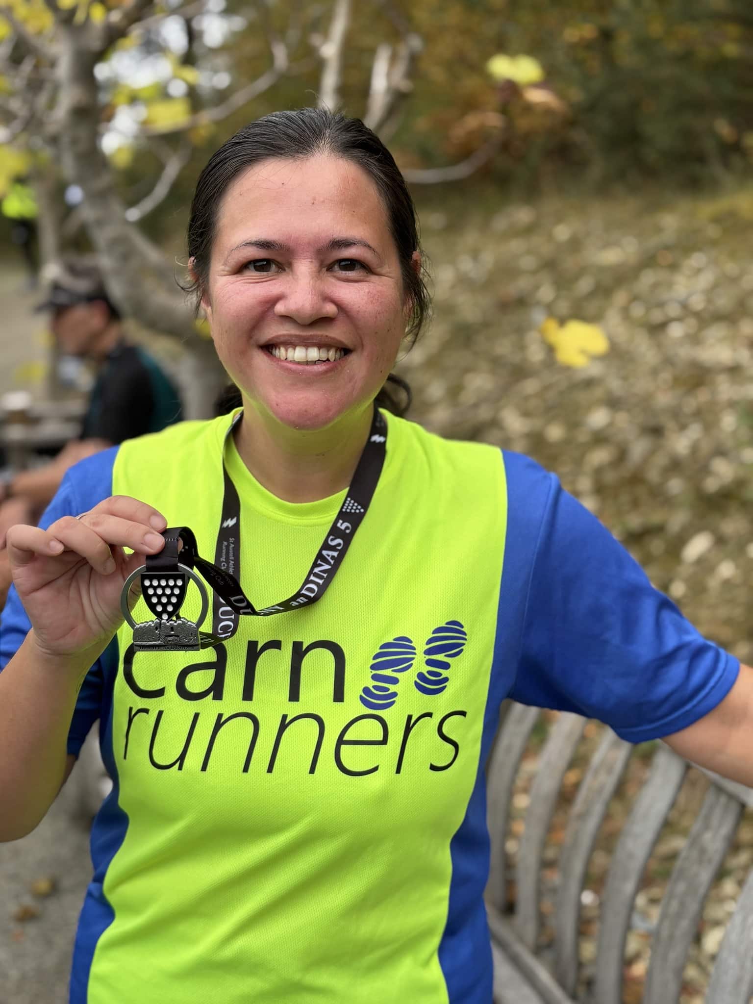 Zoe running at the Duchy an Dinas 5 Miler near Restormel Castle