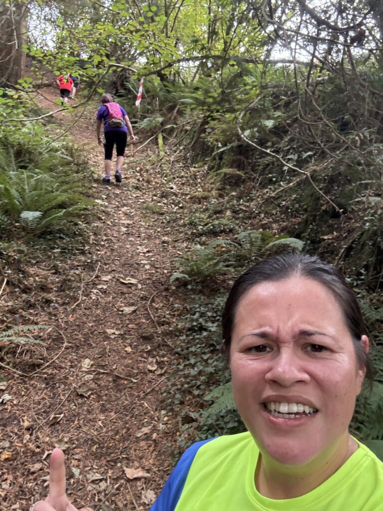 Zoe running at the Duchy an Dinas 5 Miler near Restormel Castle