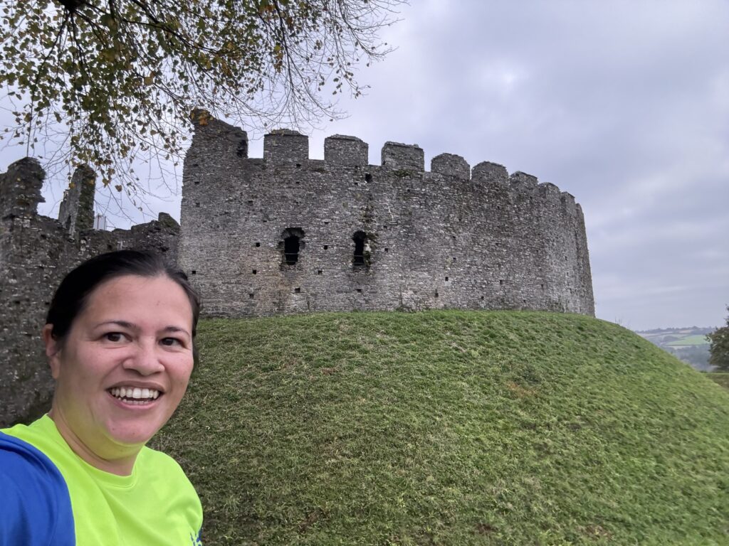 Zoe running at the Duchy an Dinas 5 Miler near Restormel Castle