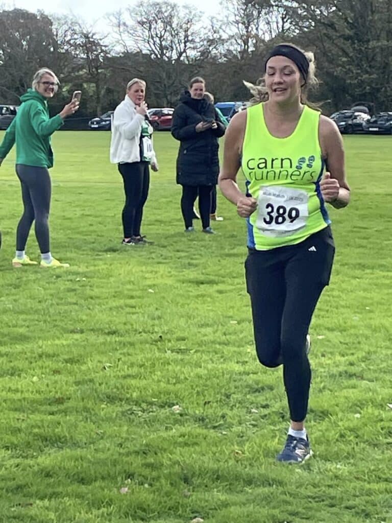 Carn Runners at the Rosemullion 10K finish line in Mawnan Smith