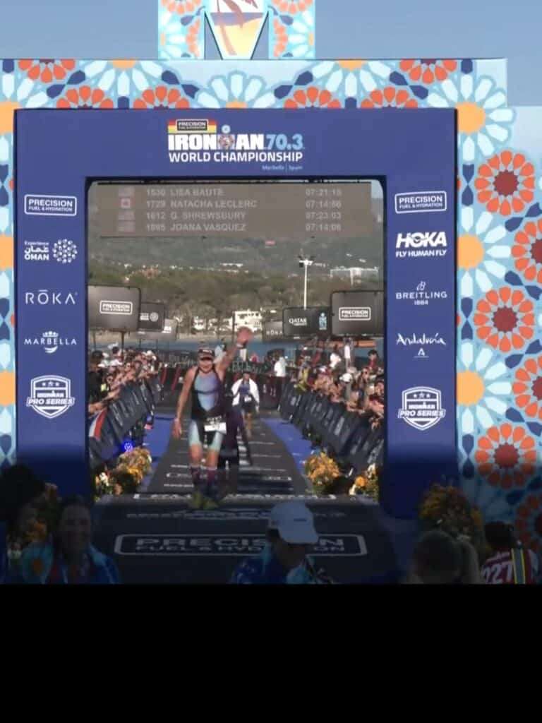 Janet competing at the Ironman 70.3 World Championship