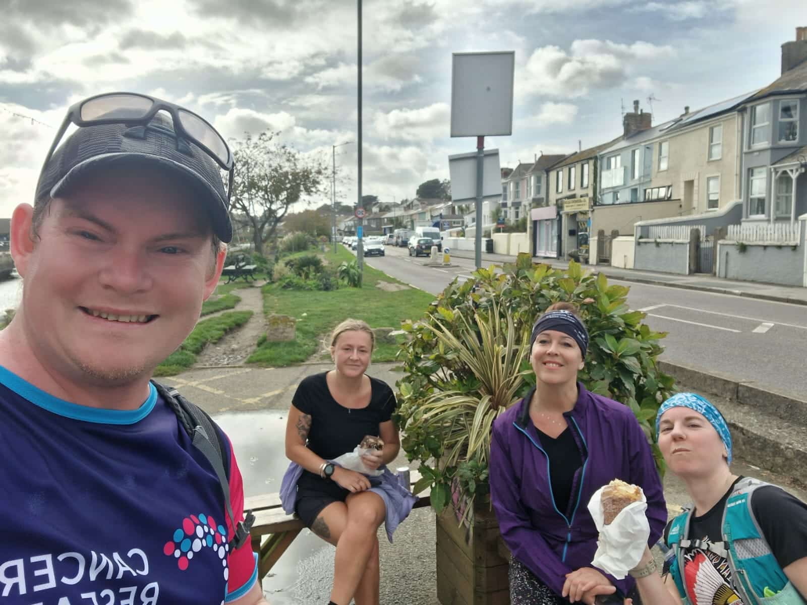 Carn Runners on the Falmouth Mob Match route overlooking the coast