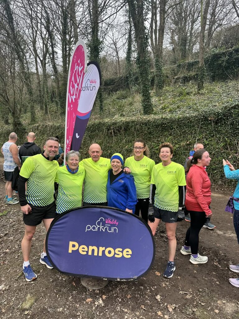 Carn Runners enjoying winter social runs, Friday runs and parkrun at Penrose