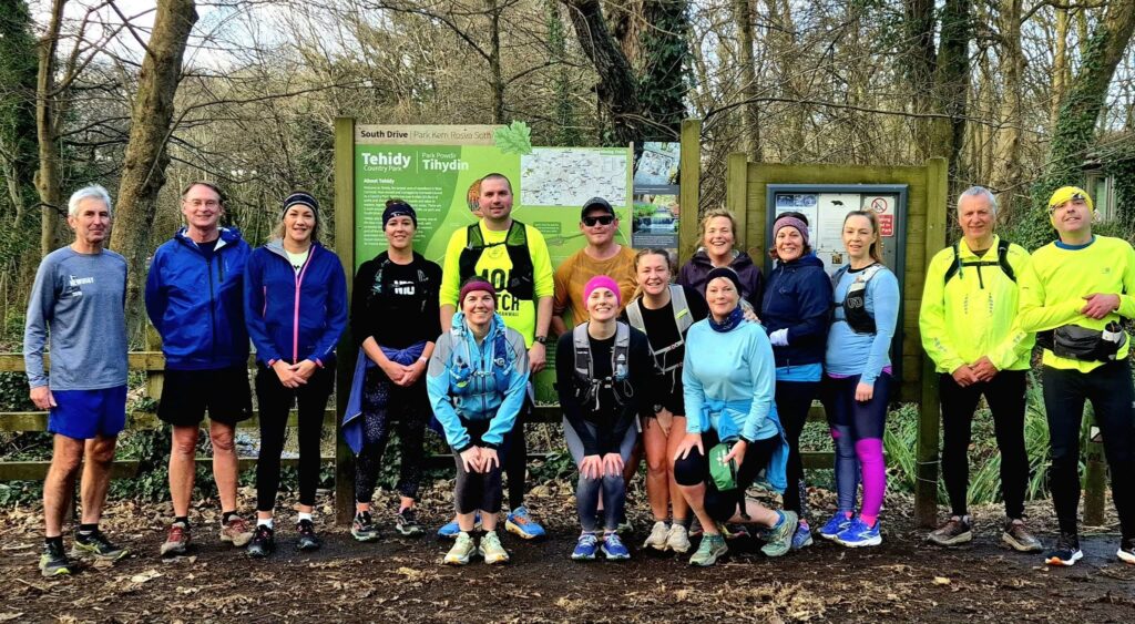 Carn Runners group during a weekend social run at Tehidy