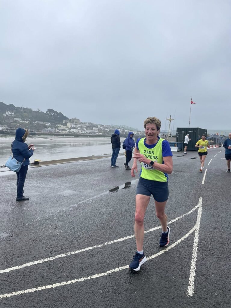 Carn Runners runner Janet competing at the Bideford Half Marathon in Devon