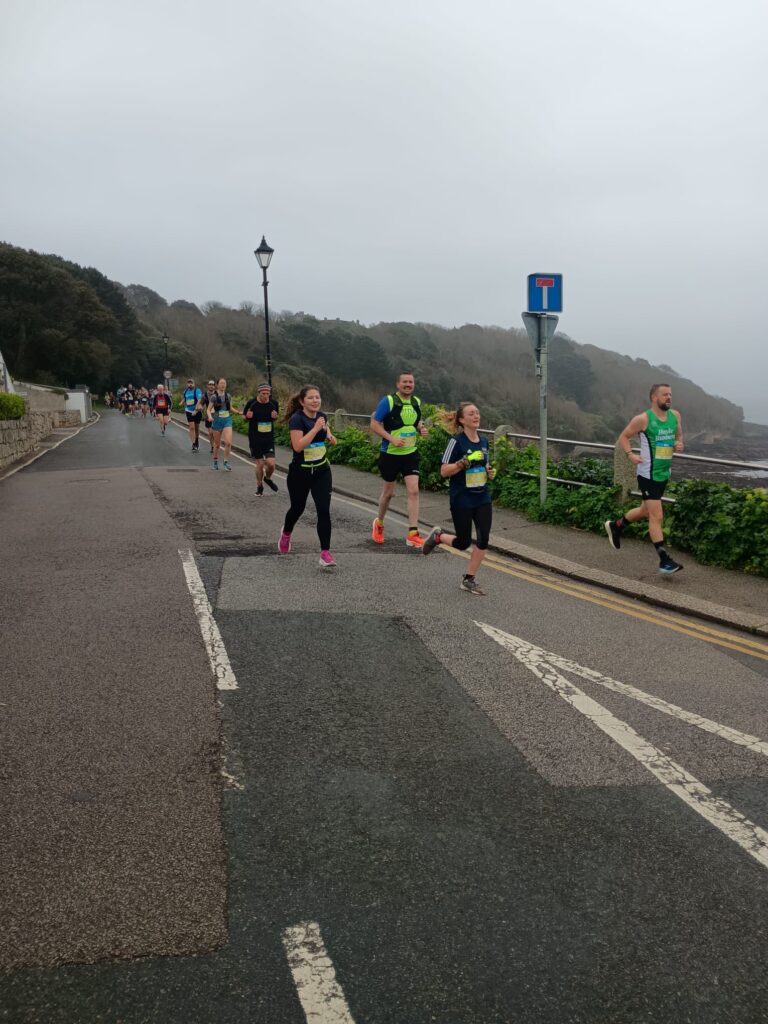 Carn Runners group competing in the Falmouth Half Marathon in Cornwall