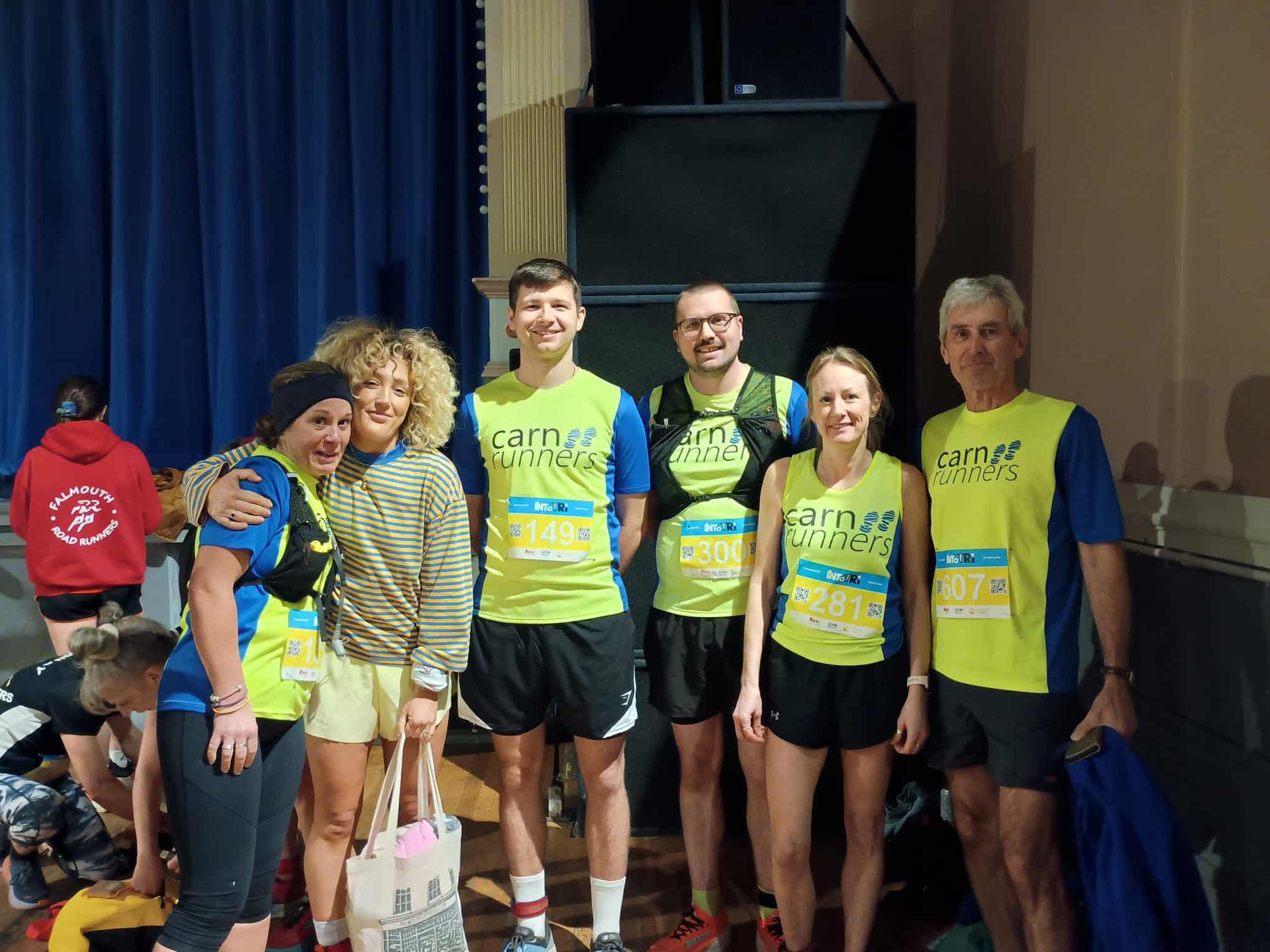 Carn Runners group competing in the Falmouth Half Marathon in Cornwall