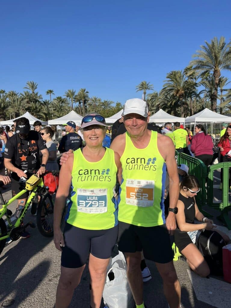 Carn Runners taking part in the Elche Half Marathon and 10km race in Spain