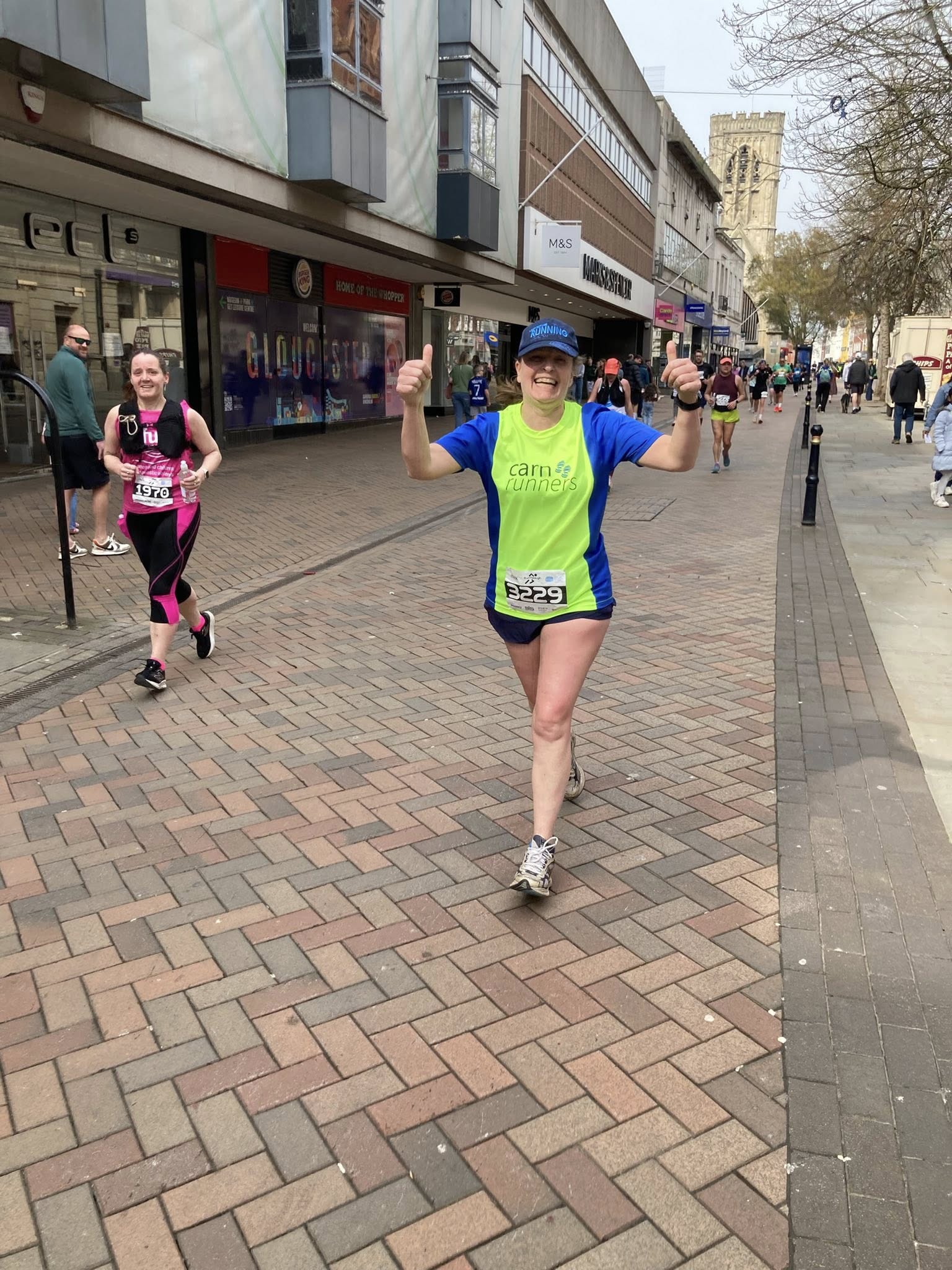 Carn Runners Mike and Emma at the Gloucester Half Marathon with Emma completing her first half