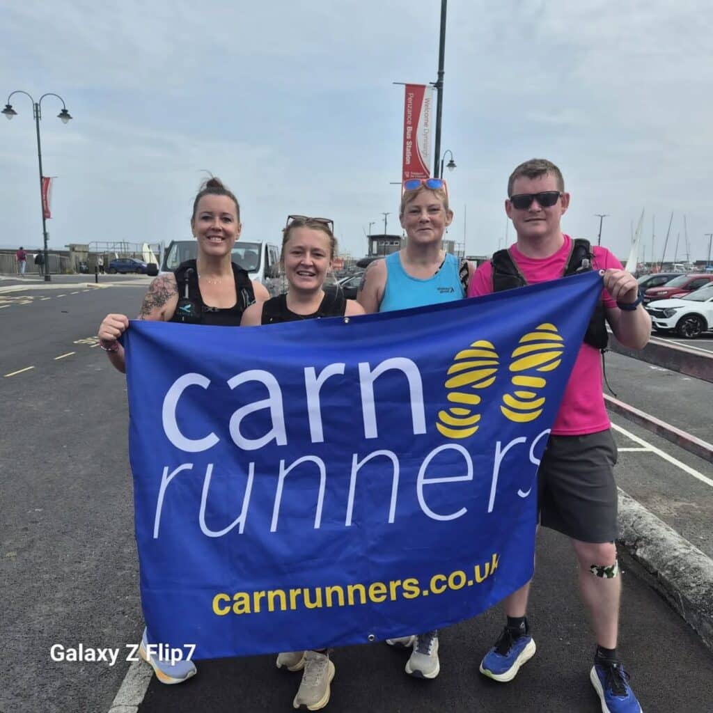 Carn Runners marathon runners completing London Marathon and virtual club marathon