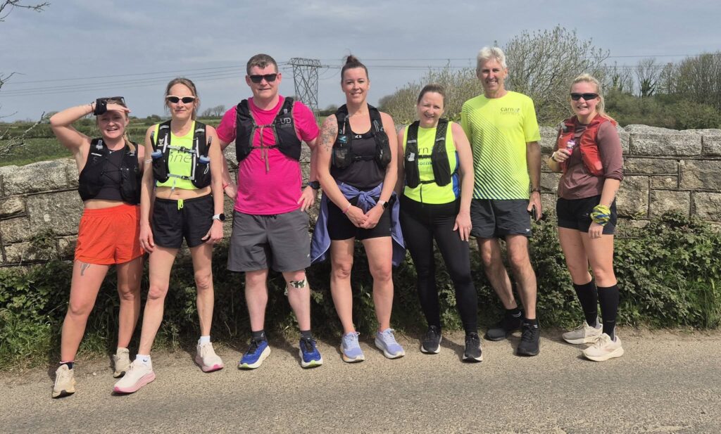 Carn Runners marathon runners completing London Marathon and virtual club marathon