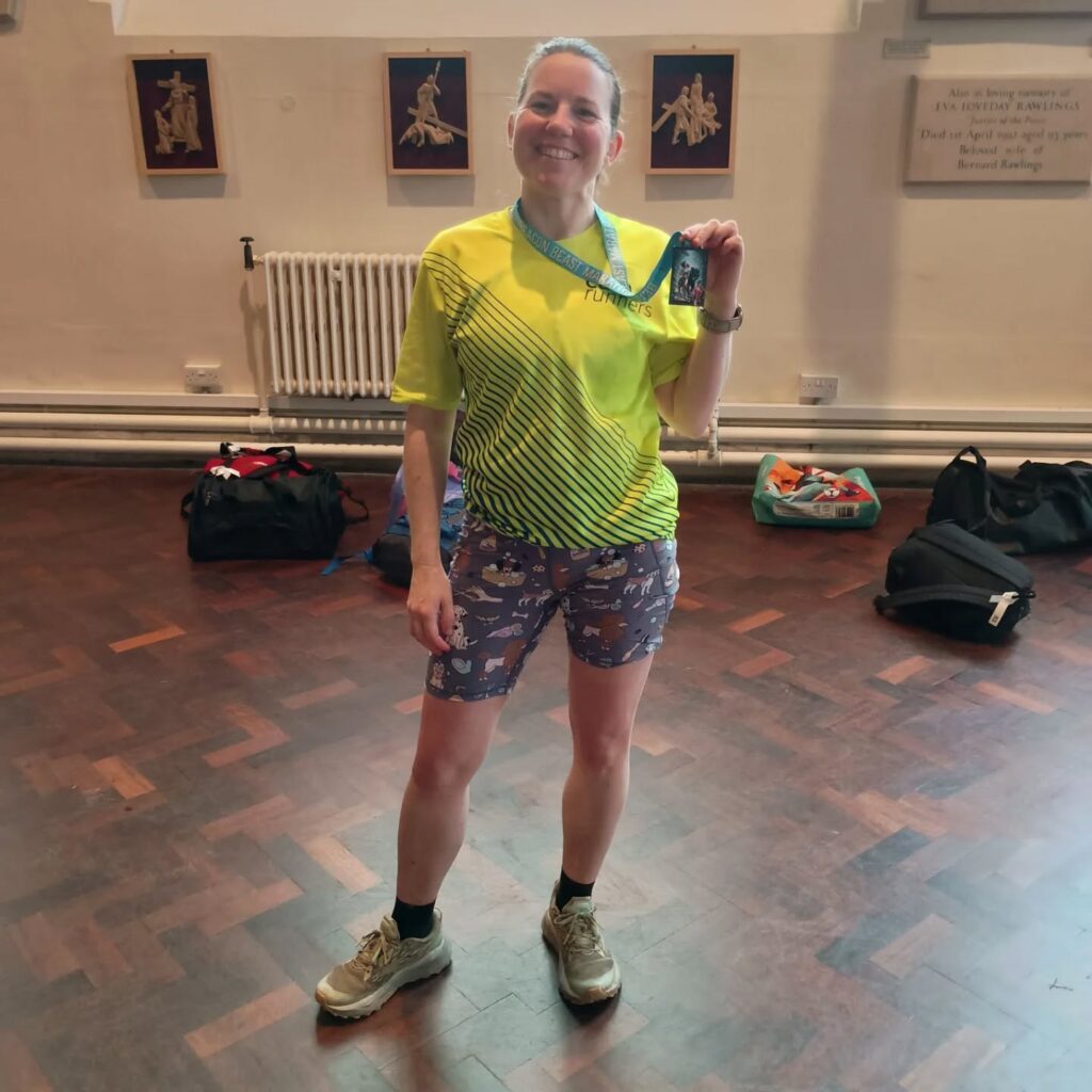 Carn Runners runner Bex completing the Beacon Beast Marathon trail race in Cornwall