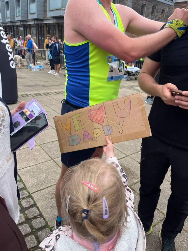 Carn Runners James and Claire completing the Exeter Marathon with strong performances