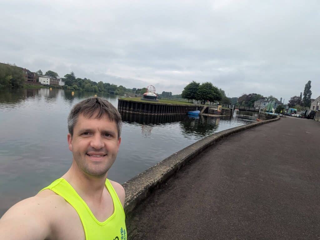 Carn Runners James and Claire completing the Exeter Marathon with strong performances