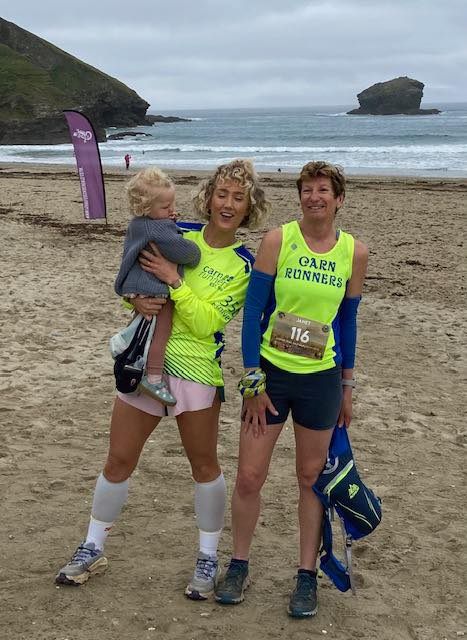 Carn Runners Elena and Janet running the Copper Coast Trail Half Marathon from Portreath to Devoran