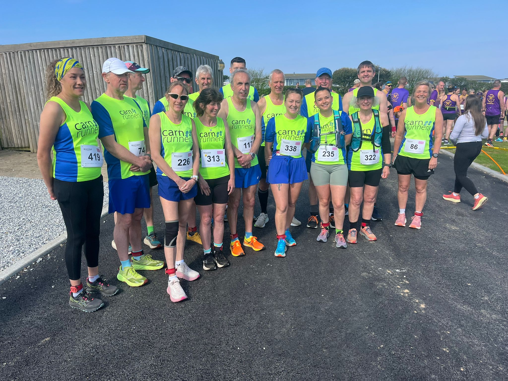 Carn Runners group at the Trevornick 10K race in Cornwall