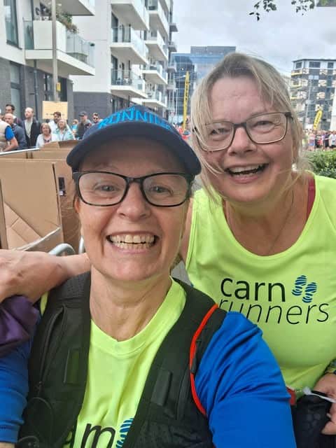 Carn Runners runners Emma, Naomi and Eleanor at the Bristol Half Marathon
