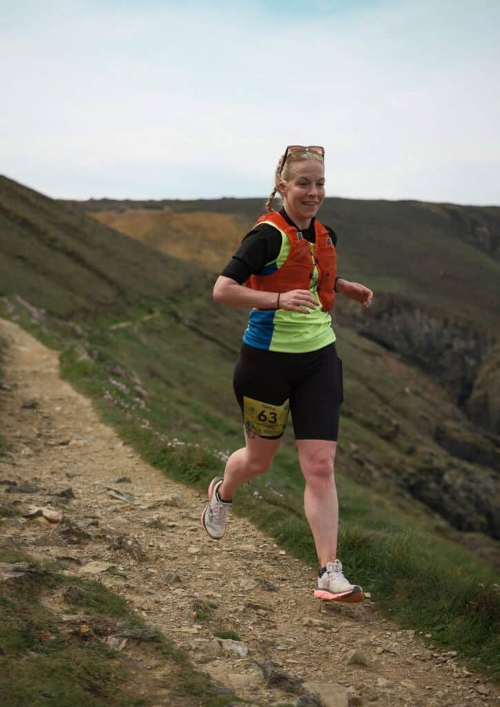 Carn Runners runner Tonia at the Man Up Man Down race with a PB performance
