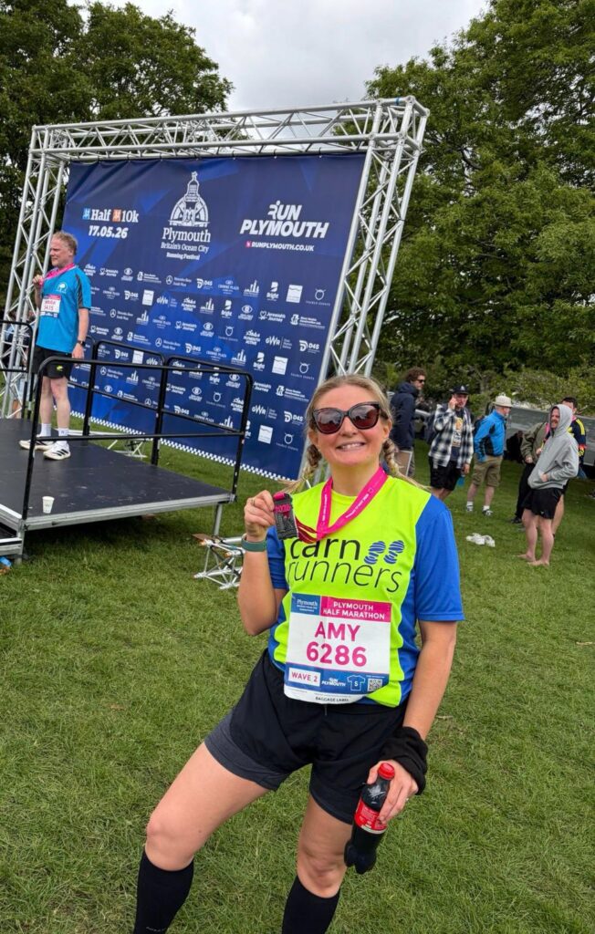 Carn Runners Taylor Kerry and Amy at the Plymouth Half Marathon