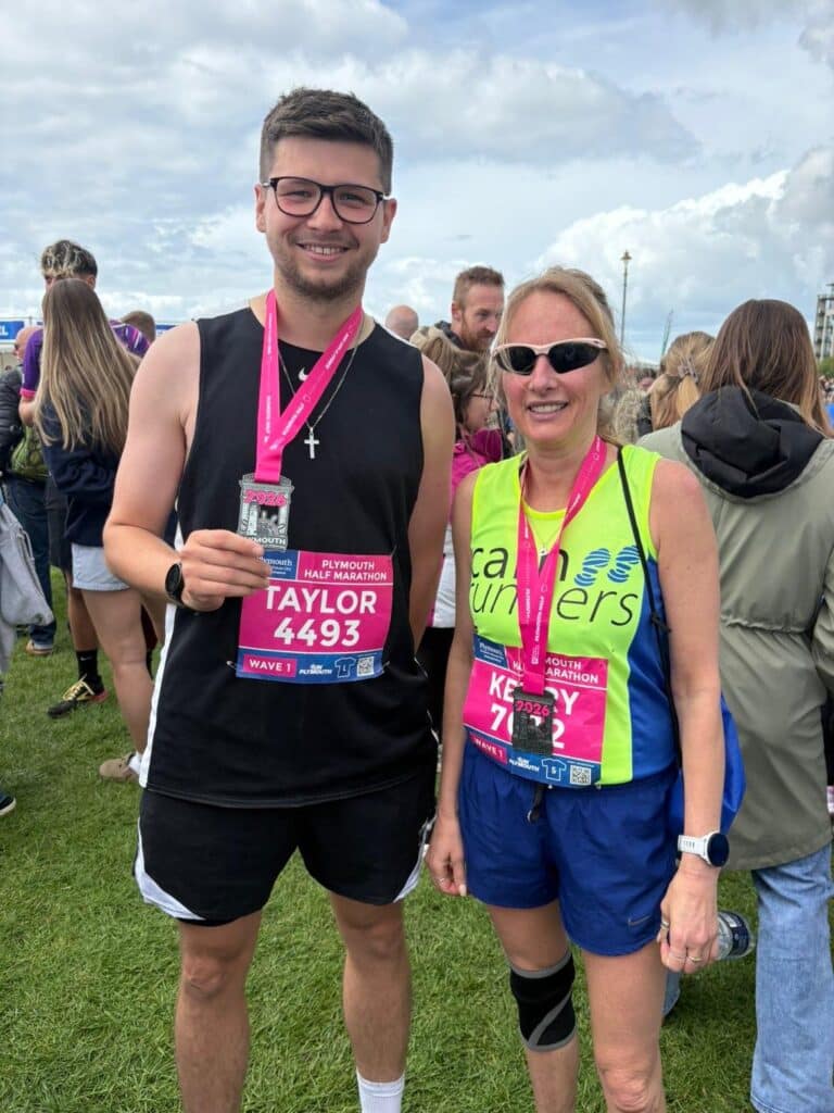 Carn Runners Taylor Kerry and Amy at the Plymouth Half Marathon
