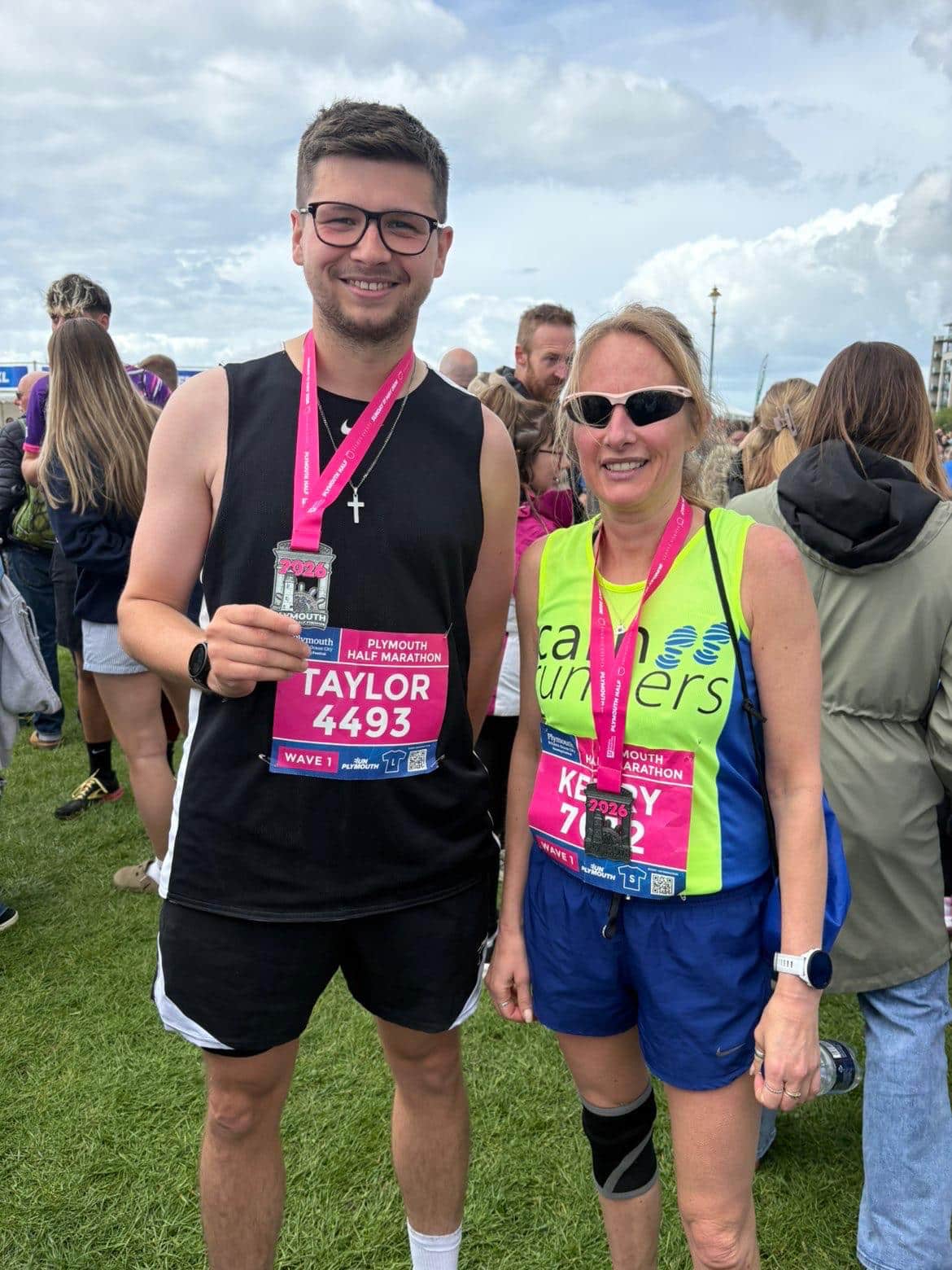 Carn Runners Taylor Kerry and Amy at the Plymouth Half Marathon