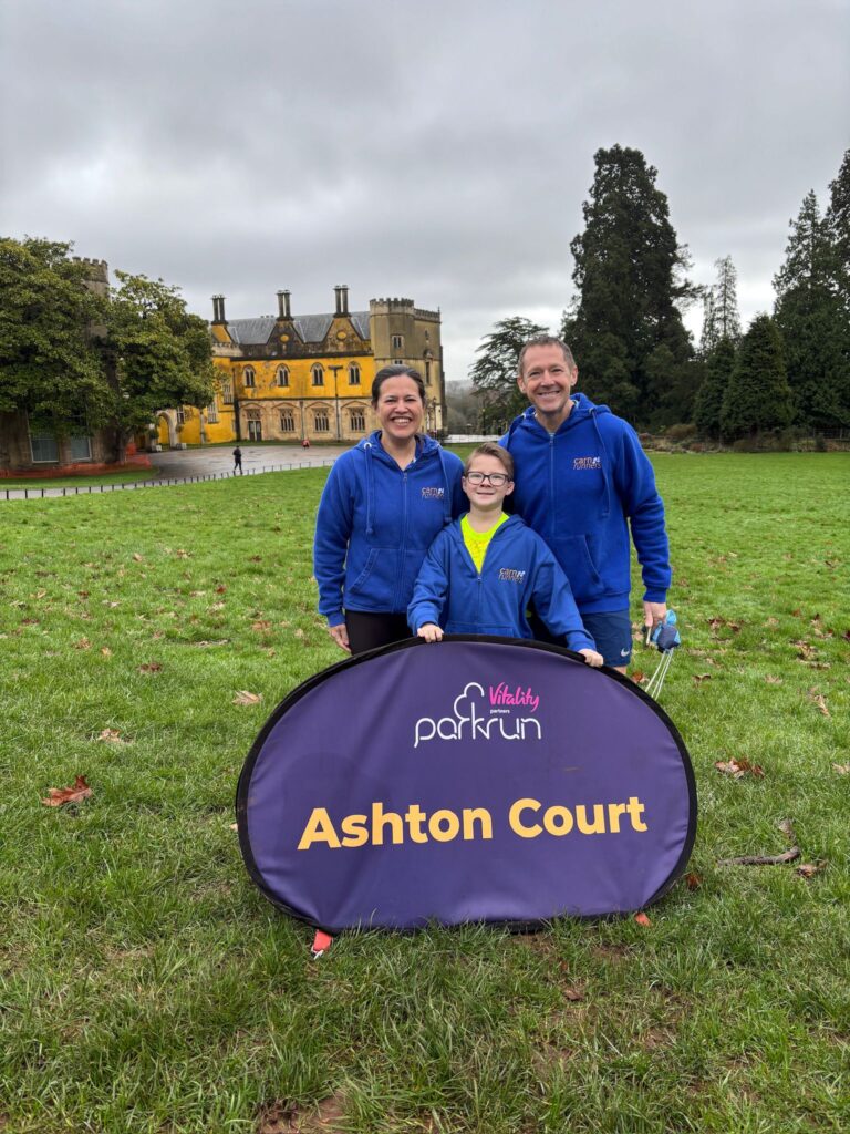 The Webb family representing Carn Runners during parkrun tourism at Bushy Park